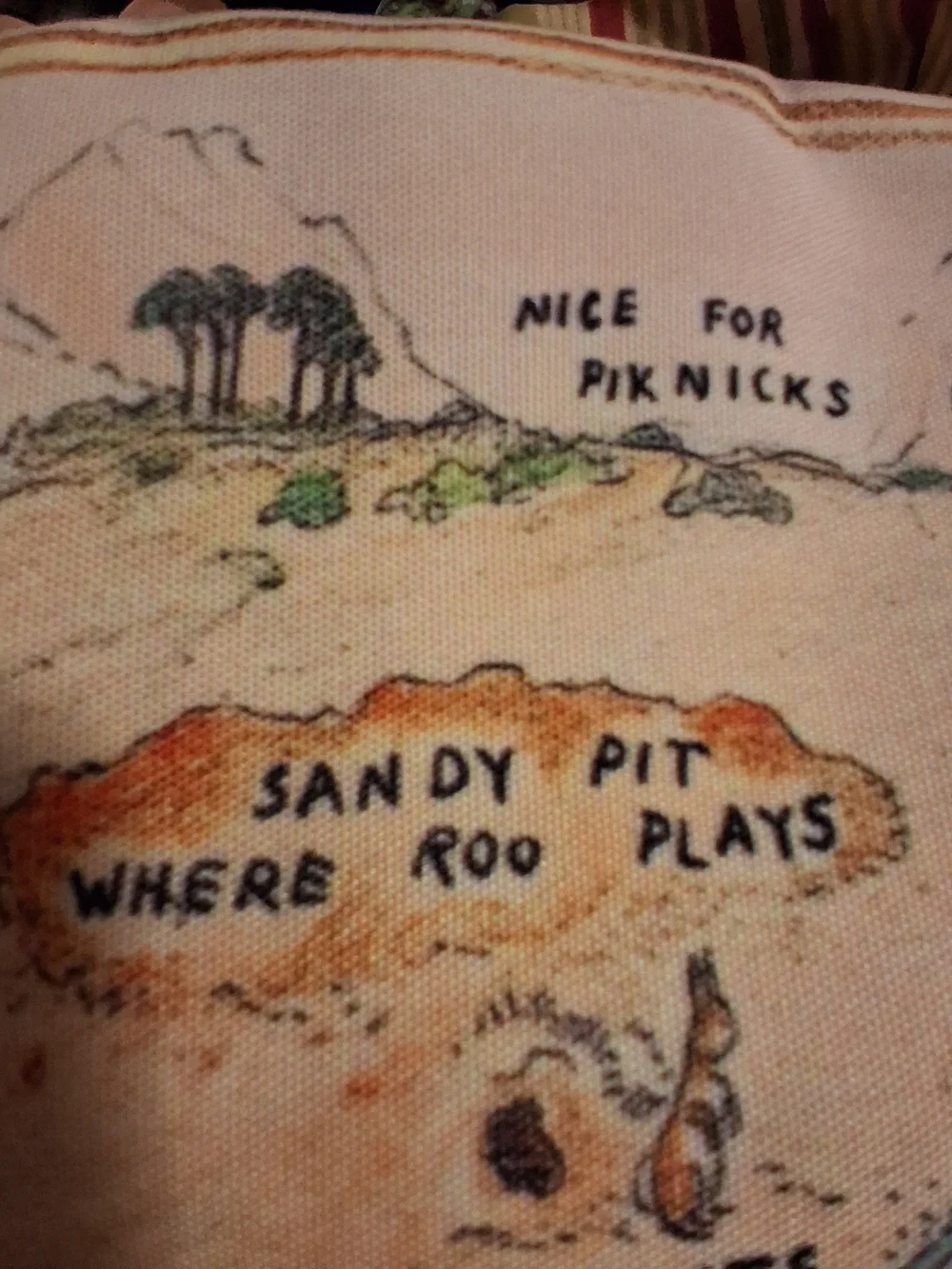 Vintage Winnie the Pooh Map Pillow Cover Illustrated Hundred Acre Wood 17